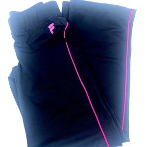 Girls Sport Pants Size 8 Workout Bottoms Elastic Waist Black Children Kids